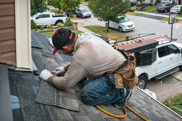 Professional Emergency Roof Repair technician working in Romayor, TX